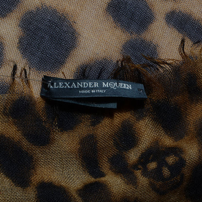 Alexander McQueen Cashmere Silk Leopard Skull Pashmina Scarf 4 of 6