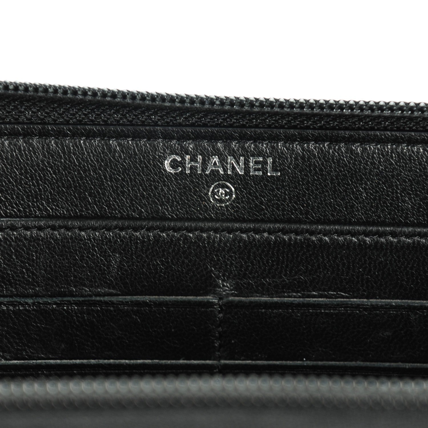 Chanel Lambskin Quilted Boy Zip Around Wallet Black 6 of 8