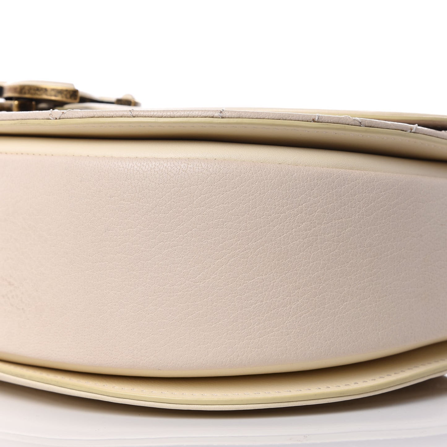 Shiny Calfskin Goatskin Quilted Medium Coco Curve Messenger Flap White