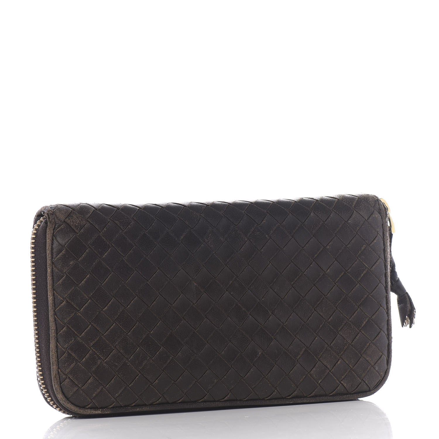 Bottega Veneta Nappa Intrecciato Zip Around Wallet Ebano 3 of 12