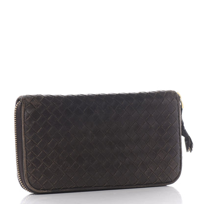 Bottega Veneta Nappa Intrecciato Zip Around Wallet Ebano 3 of 12