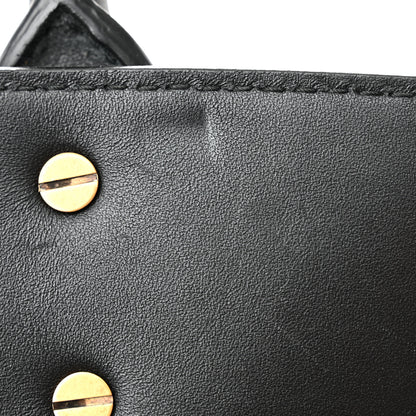 Salvatore Ferragamo Canvas Calfskin Gancini The Studio Bag Black Beige 13 of 18