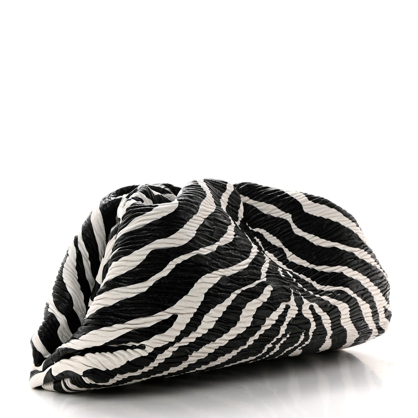 Nappa Zebra Print The Pouch Oversized Clutch White Black