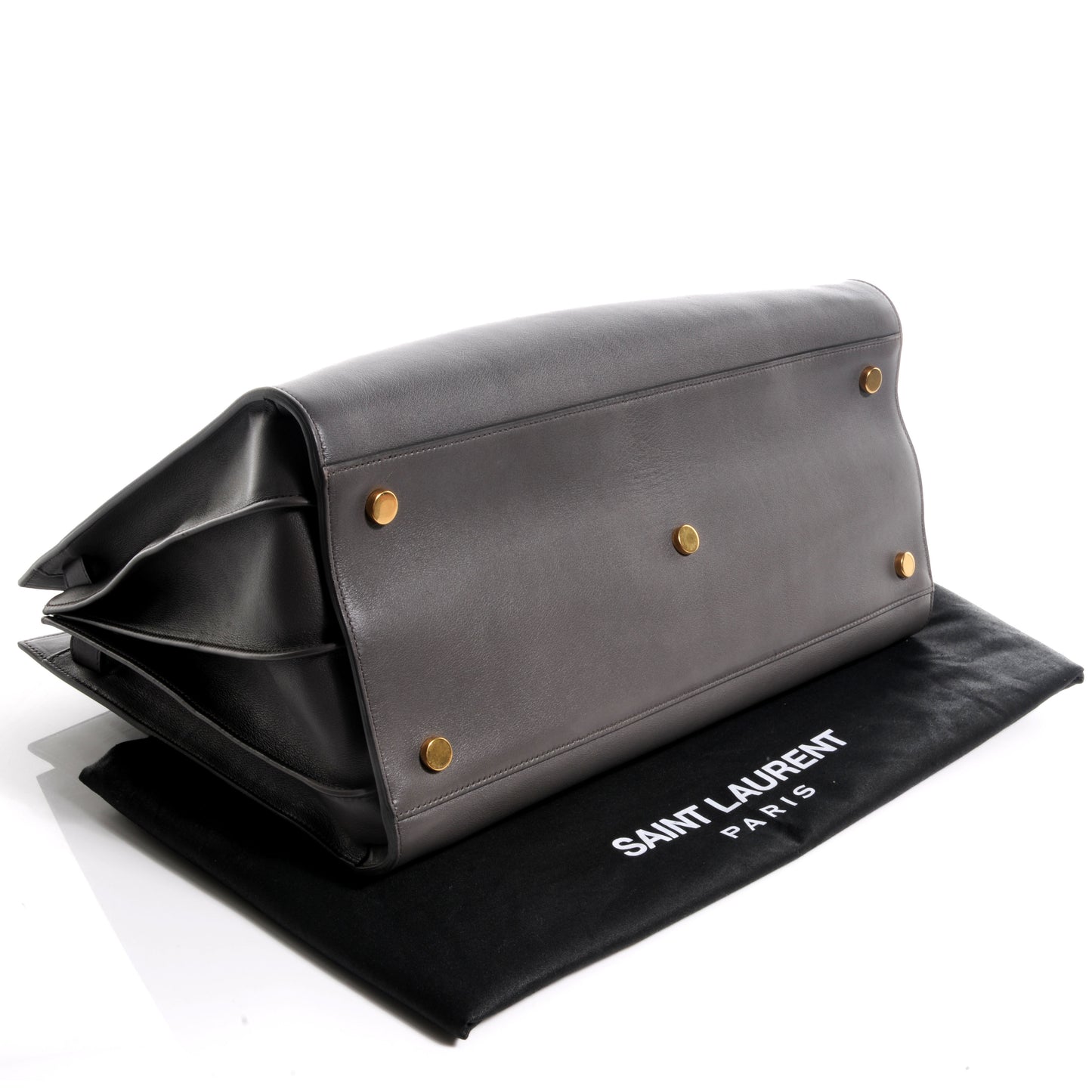 Leather Large Sac de Jour Carryall Grey