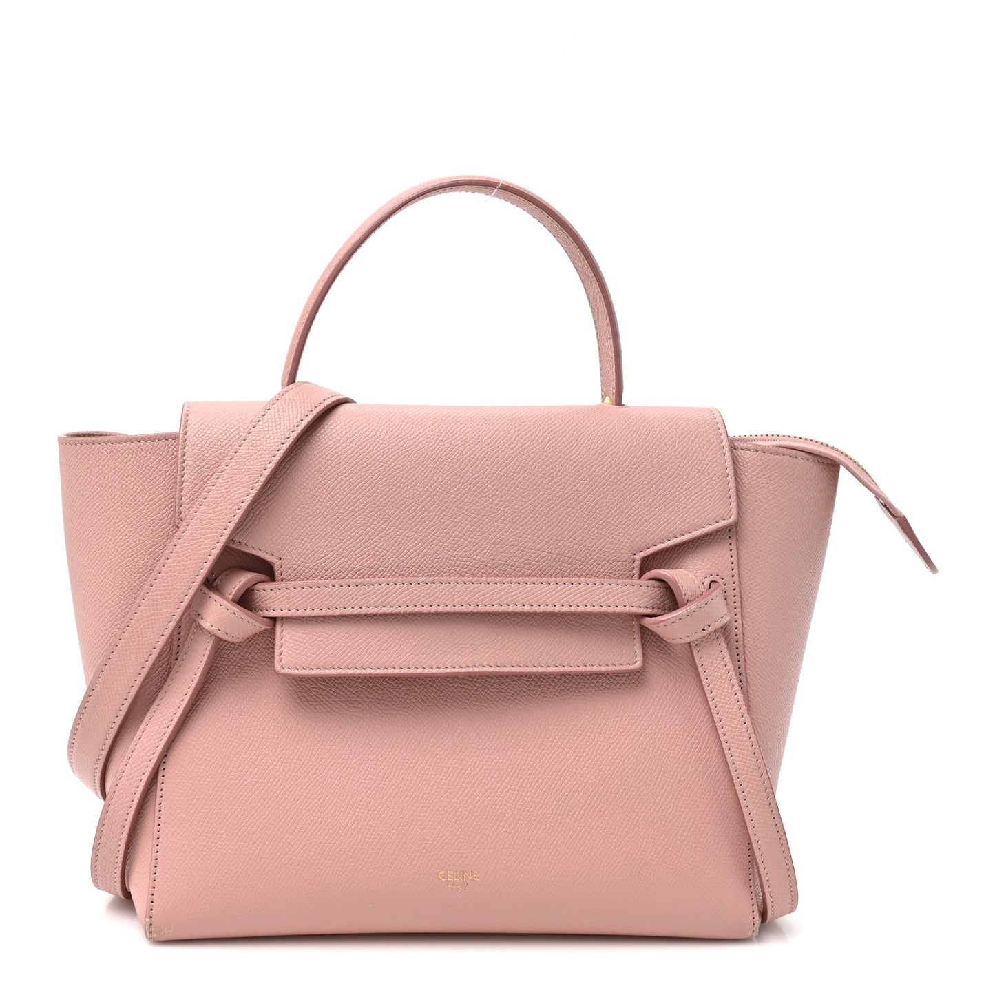 Baby Grained Calfskin Micro Belt Bag Vintage Pink