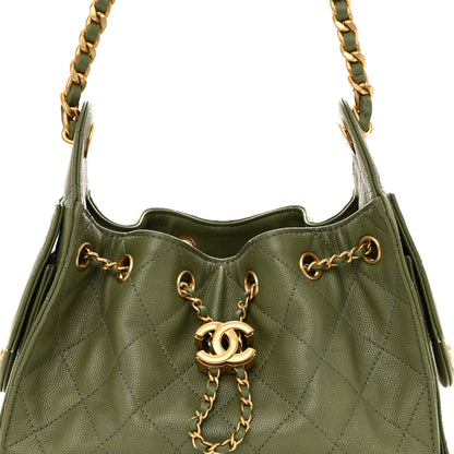 Chanel Caviar Quilted Mini Chanel 25 Handbag Green 8 of 10