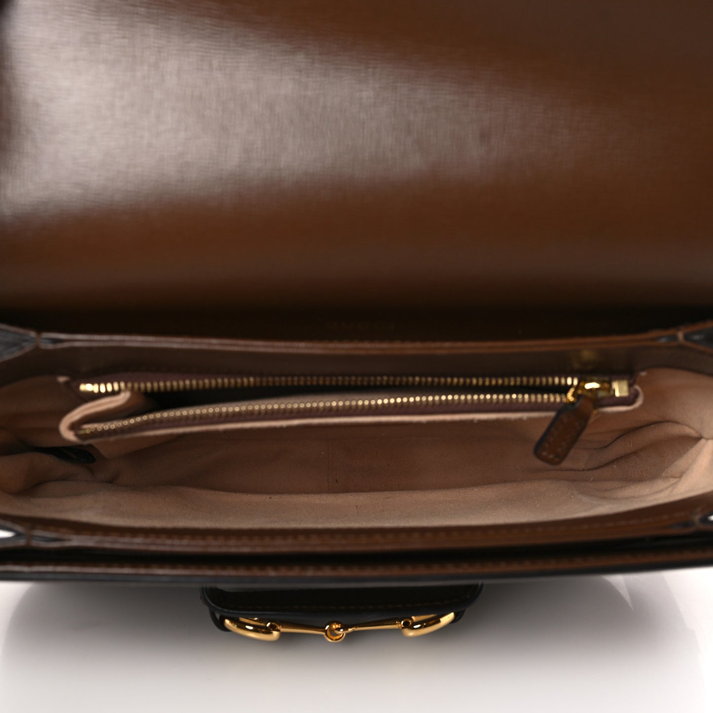 GG Supreme Monogram Horsebit 1955 Shoulder Bag Beige Brown Sugar
