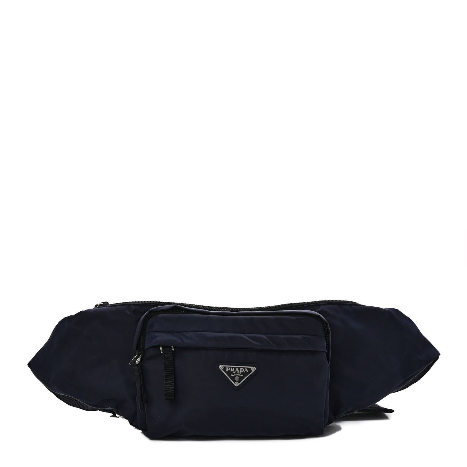 Prada Tessuto Nylon Double Pocket Belt Bag Baltico 1 of 8