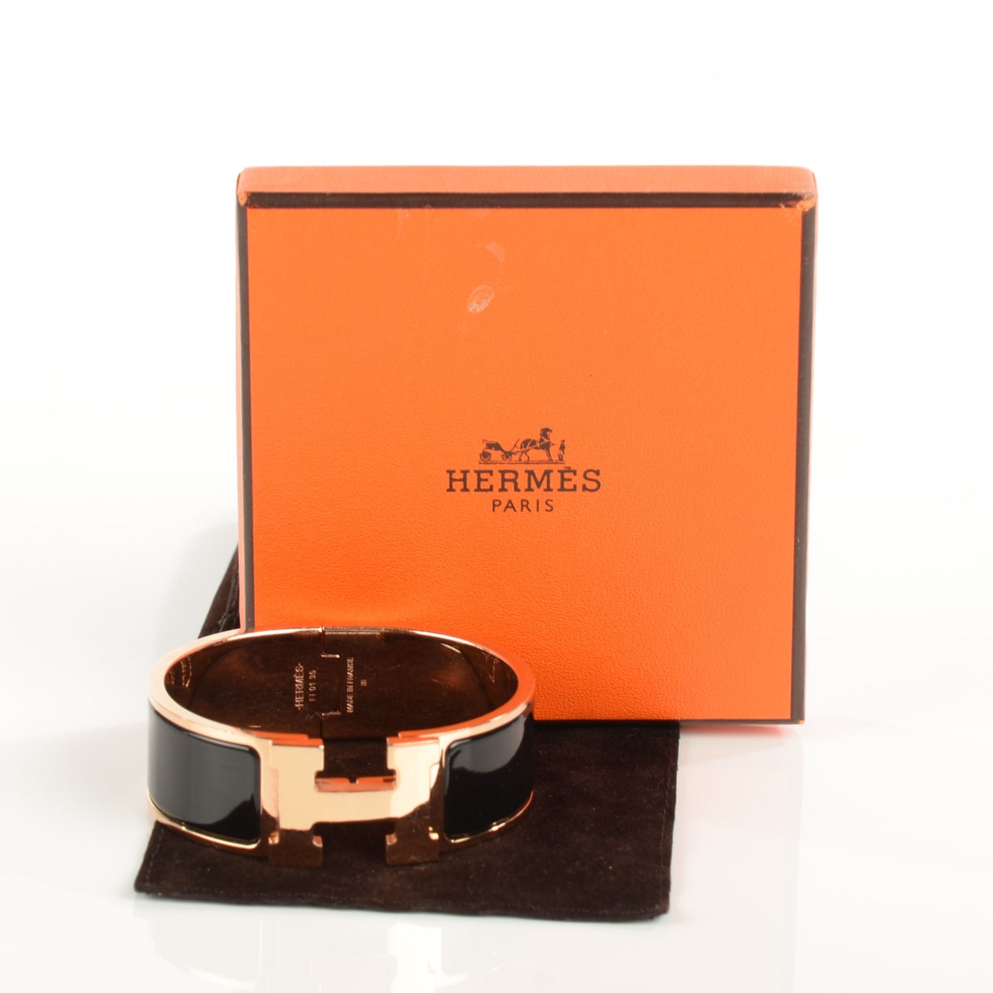 Enamel Wide Clic Clac H Bracelet Black