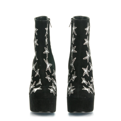 Saint Laurent Kid Scamosciato Lambskin Candy Star Studded Platform Boots 36.5 Black 2 of 10