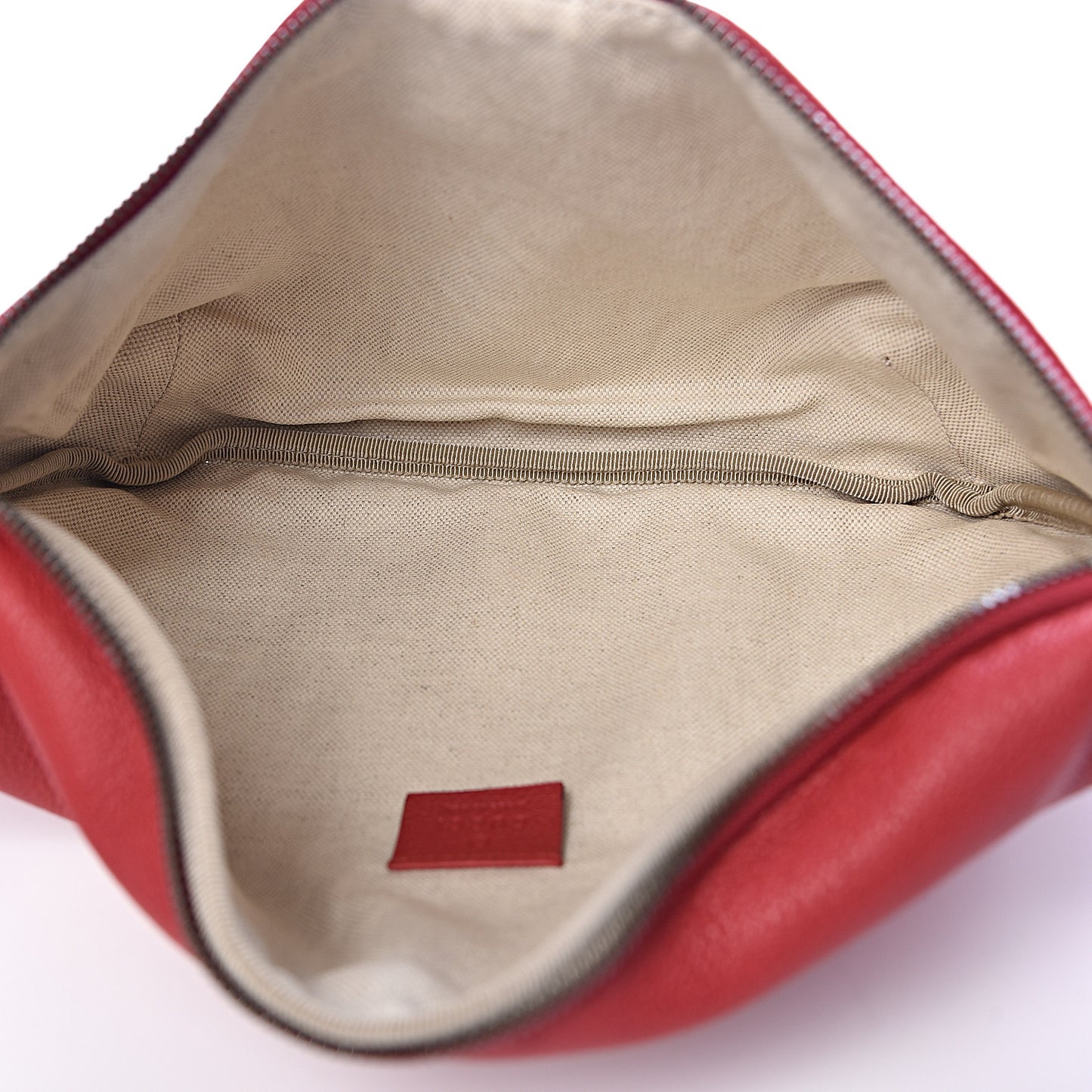 Grained Calfskin Logo Belt Bag Hibiscus Red