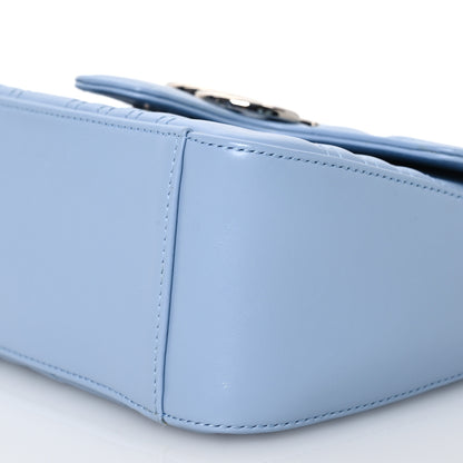 Gucci Calfskin Matelasse Mini GG Marmont Top Handle Shoulder Bag Porcelain Light Blue 10 of 16