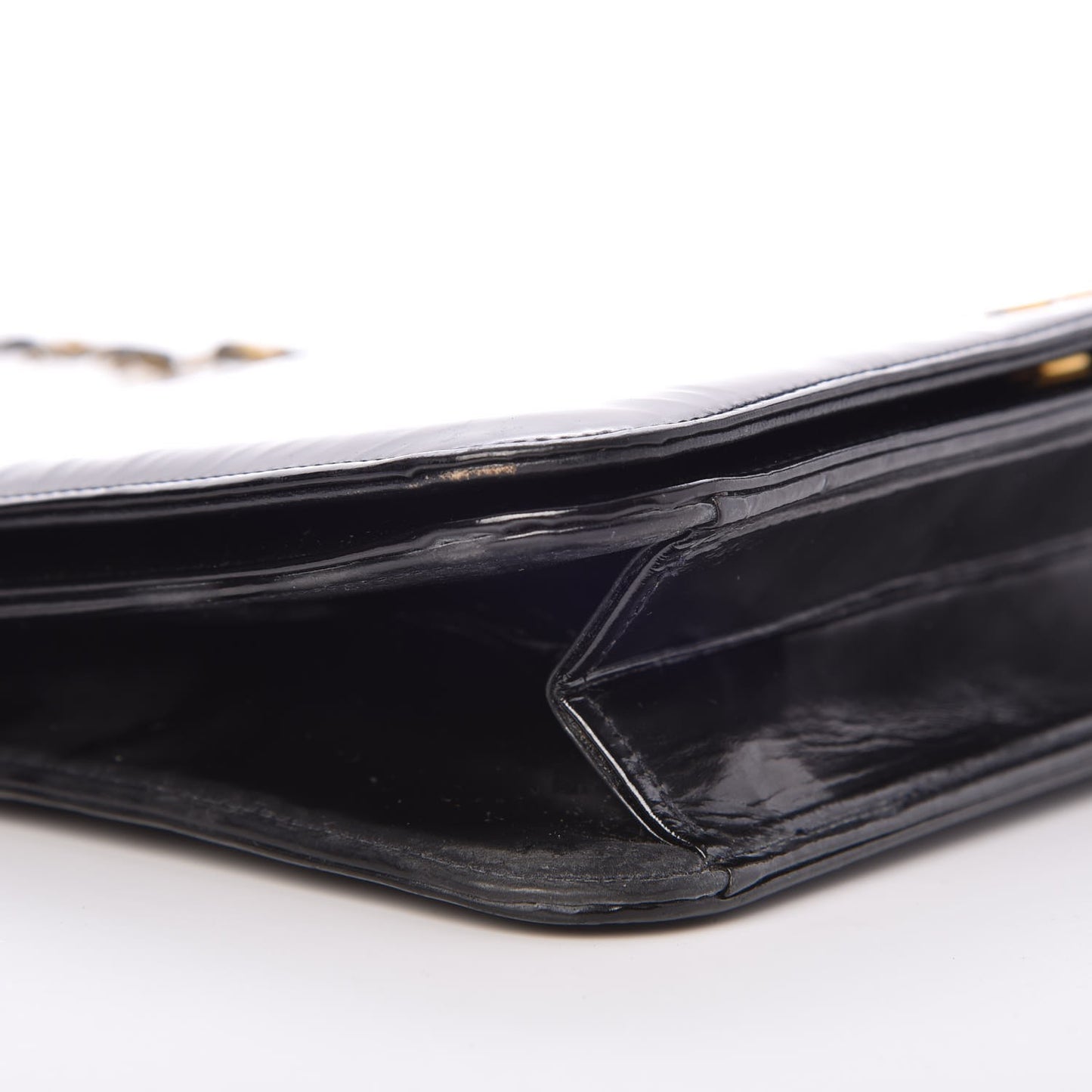 Patent Small Single Flap Black