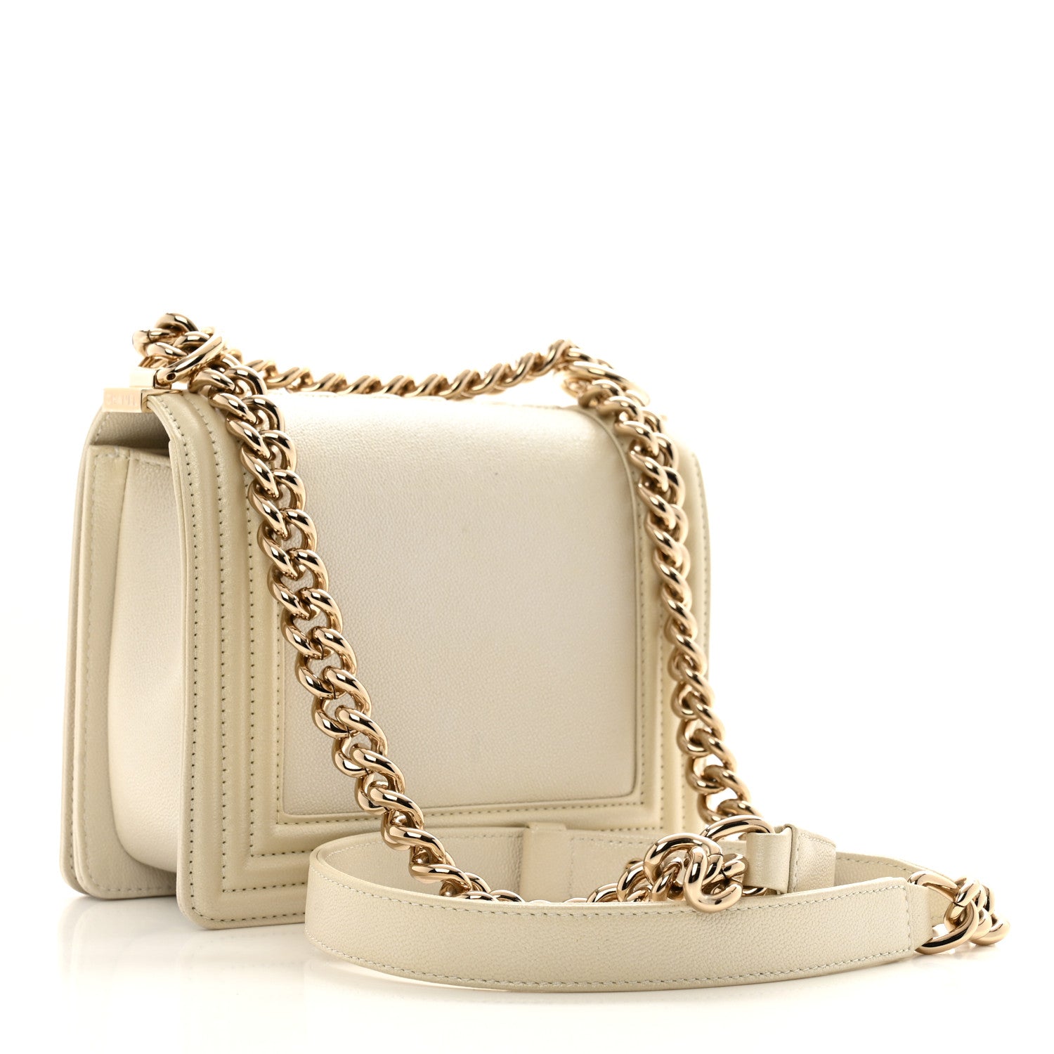 Chanel Iridescent Caviar Mini Boy Flap White 2 of 10