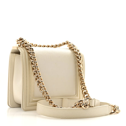 Chanel Iridescent Caviar Mini Boy Flap White 2 of 10