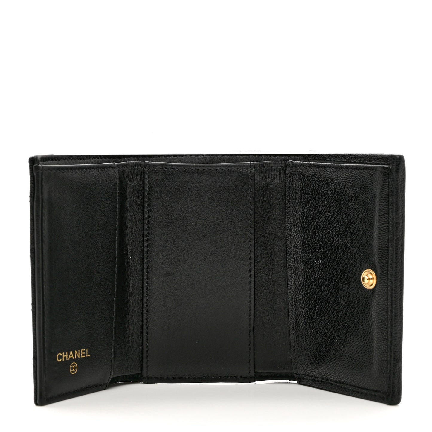 Caviar Quilted Small Boy Flap Wallet Black
