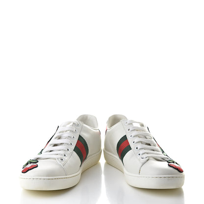 Gucci Calfskin Web Floral Embroidered Womens Ace Sneakers 35.5 White 5 of 11