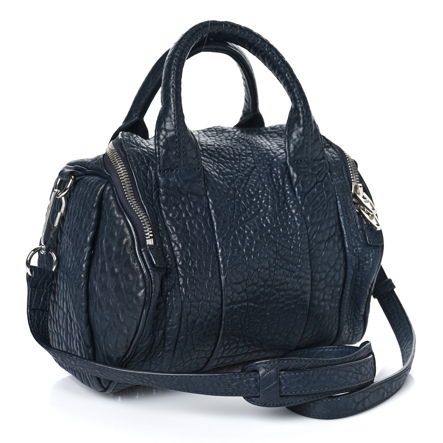Alexander Wang Pebbled Lambskin Mini Rockie Navy Silver Hardware 3 of 8