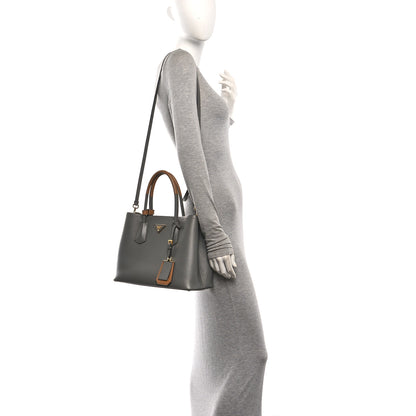 Prada Saffiano Cuir Bi-Color Double Handle Bag Marmo Caramel 2 of 10