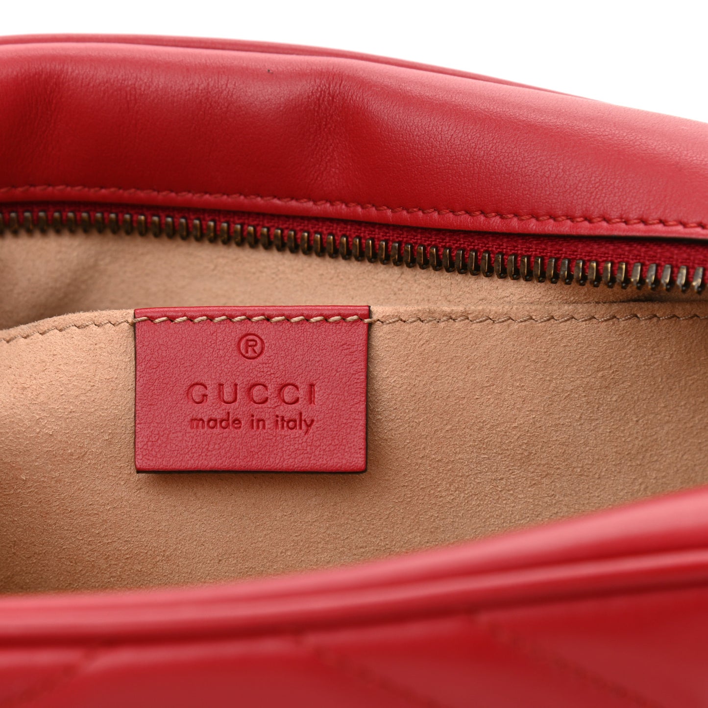 Calfskin Matelasse Small GG Marmont Chain Shoulder Bag Hibiscus Red