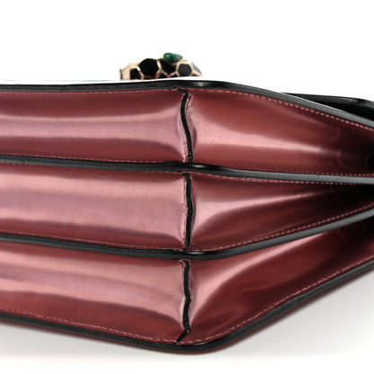 Bulgari Metallic Calfskin Serpenti Forever Top Handle Rose Quartz 9 of 13