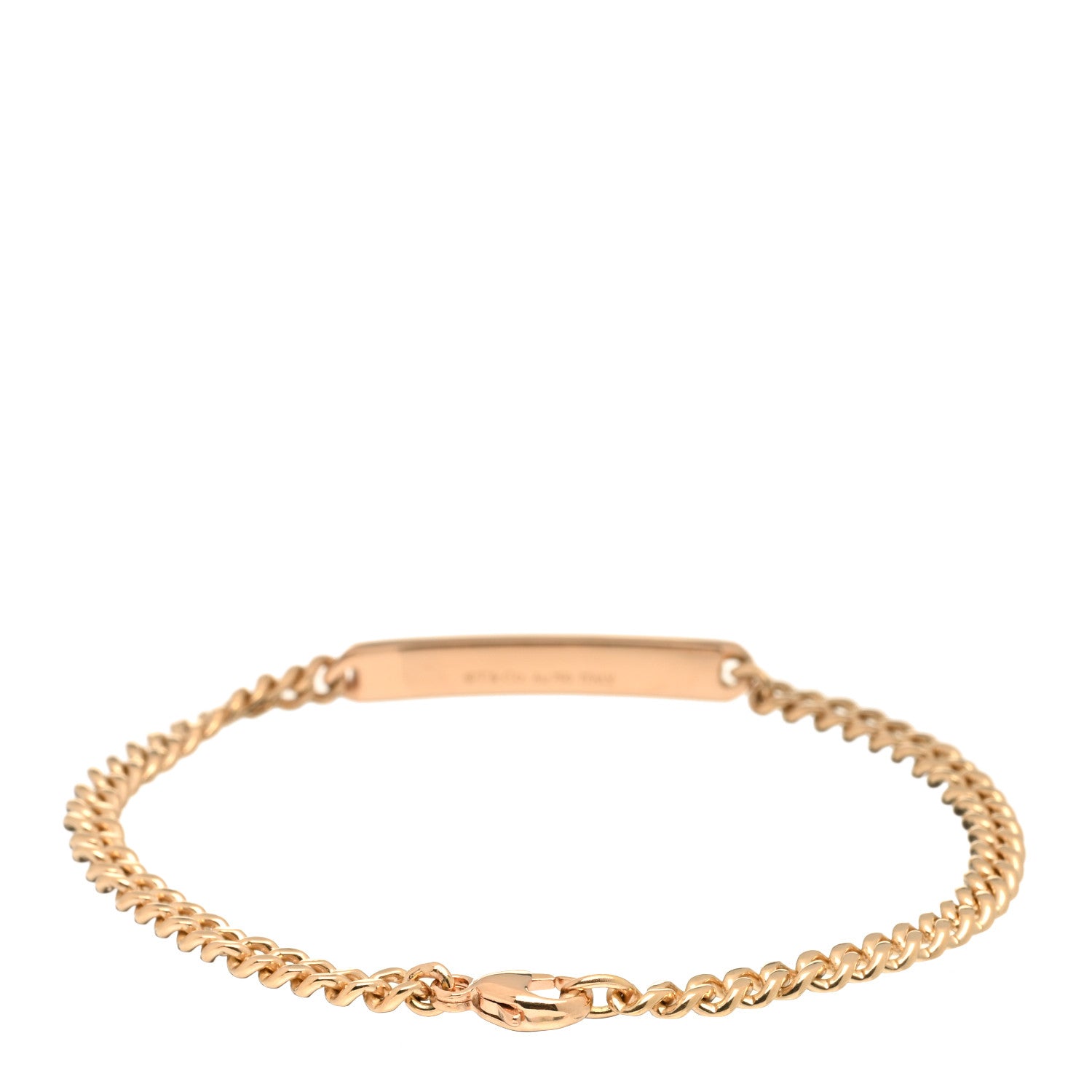 Tiffany 18K Rose Gold Diamond Micro Link ID Chain Bracelet 2 of 3