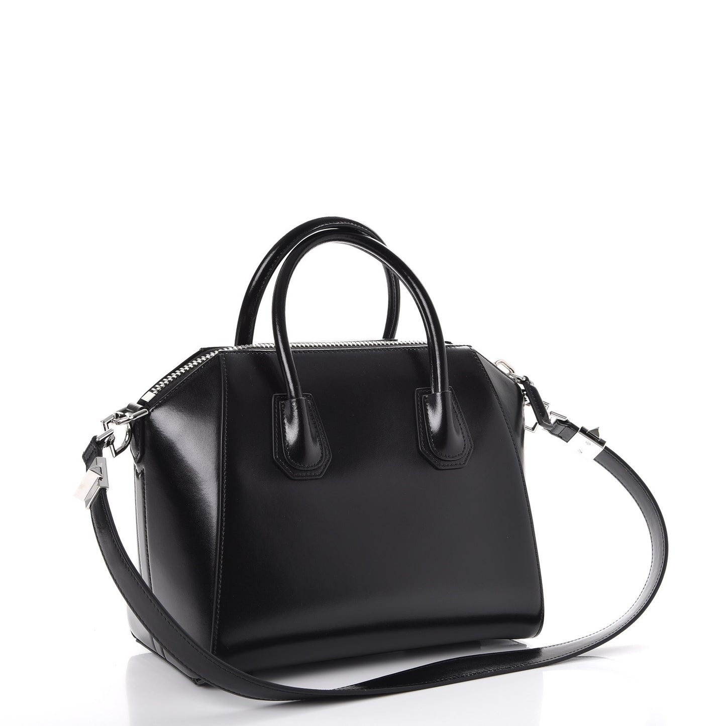 Shiny Lord Calfskin Small Antigona Black