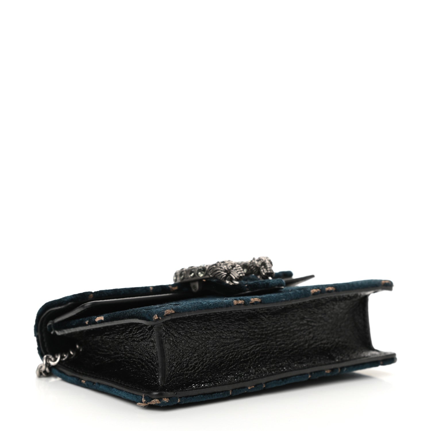 Gucci Velvet GG Monogram Super Mini Dionysus Shoulder Bag Blue Beige Black 4 of 10