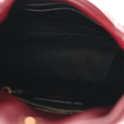 Saint Laurent Lambskin Quilted Toy Loulou Puffer Monogram Chain Satchel Red 5 of 11