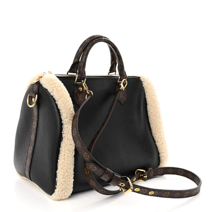 Louis Vuitton Calfskin Monogram Teddy Speedy Bandouliere 30 Black 3 of 9