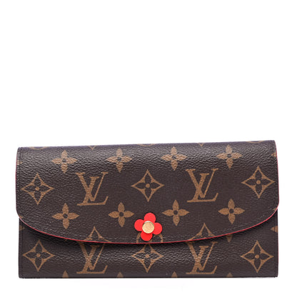 Louis Vuitton Monogram Bloom Flower Emilie Wallet Rouge 1 of 6