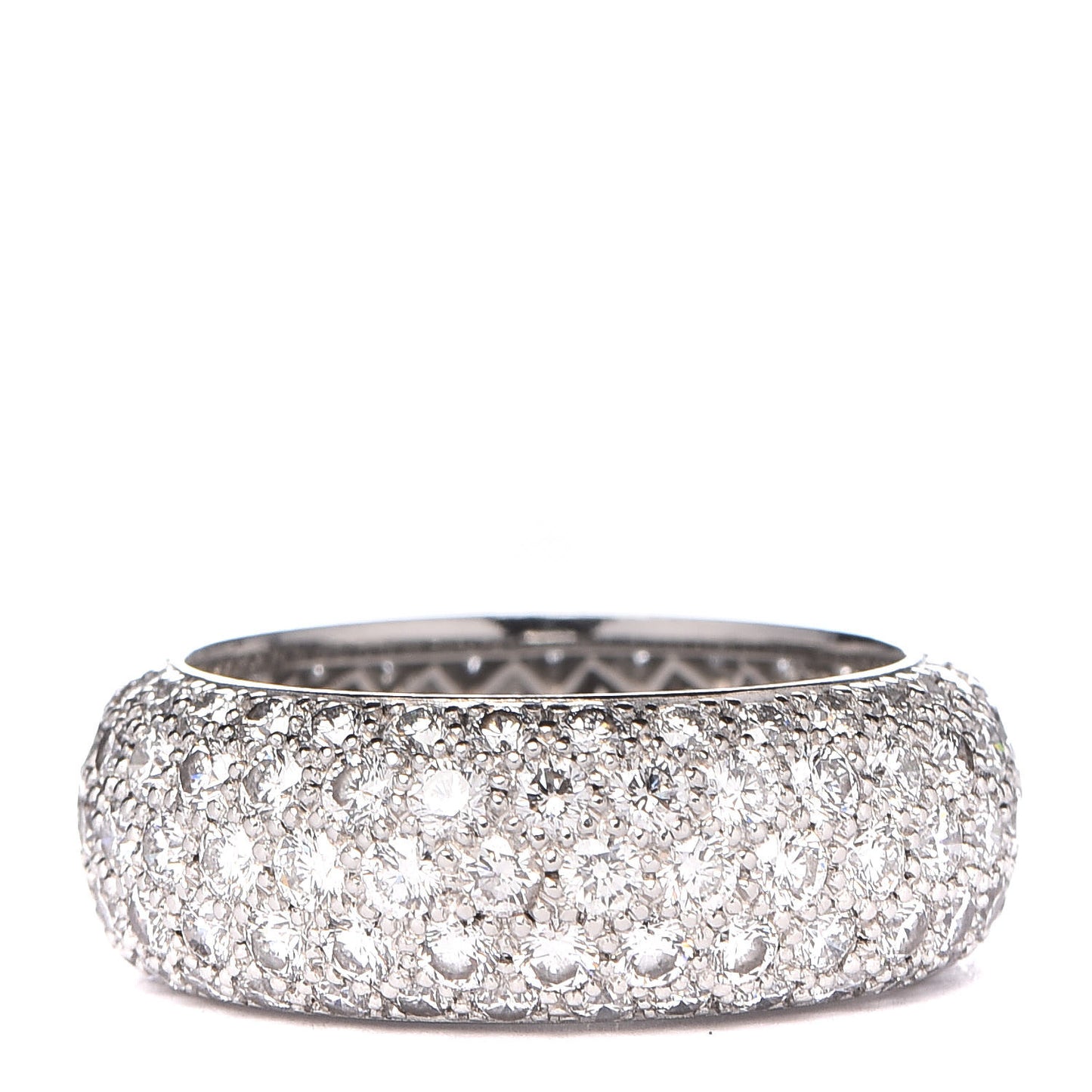 Platinum Diamond Five Row Etoile Band Ring 53 6.5