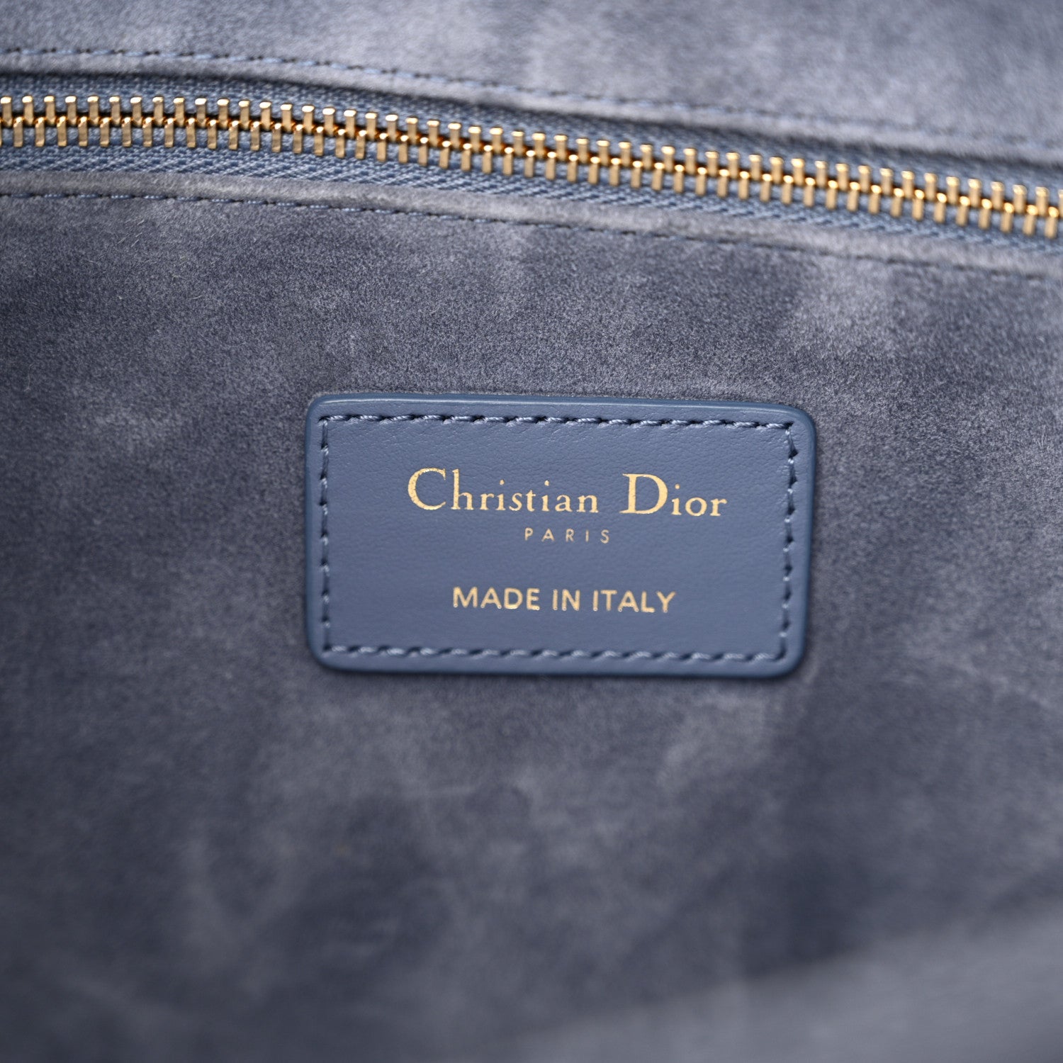 Christian Dior Calfskin Macro Cannage Small Book Tote Denim Blue 6 of 14