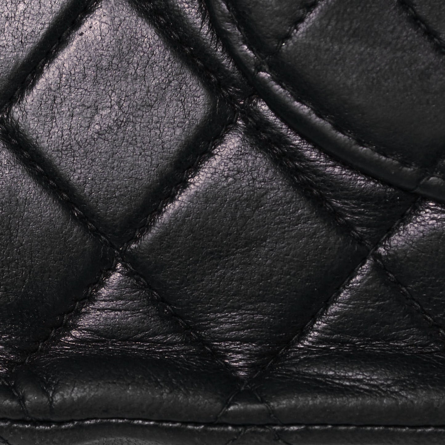 Lambskin Quilted Medium Double Flap Black