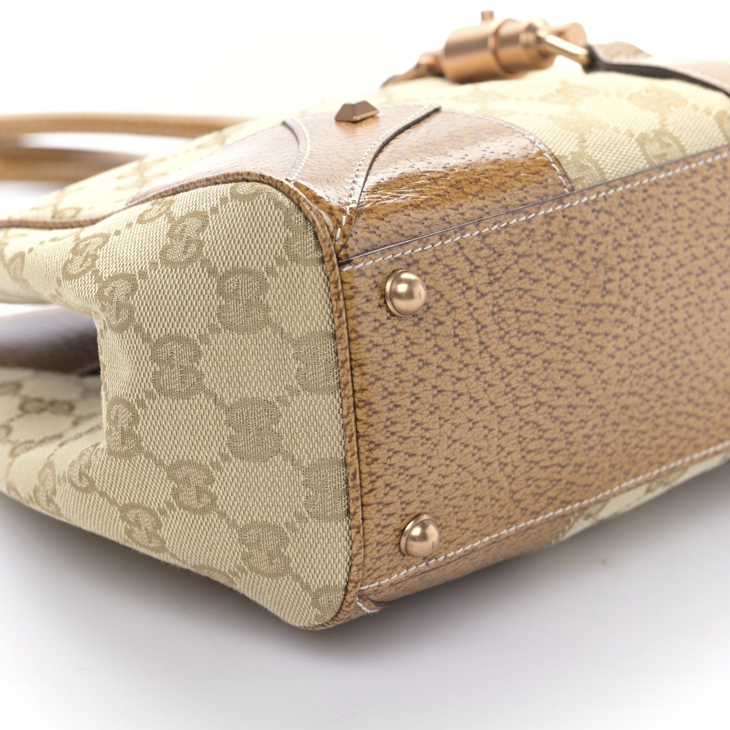 Gucci Monogram Calfskin Large Bardot Shoulder Bag Brown 8 of 9