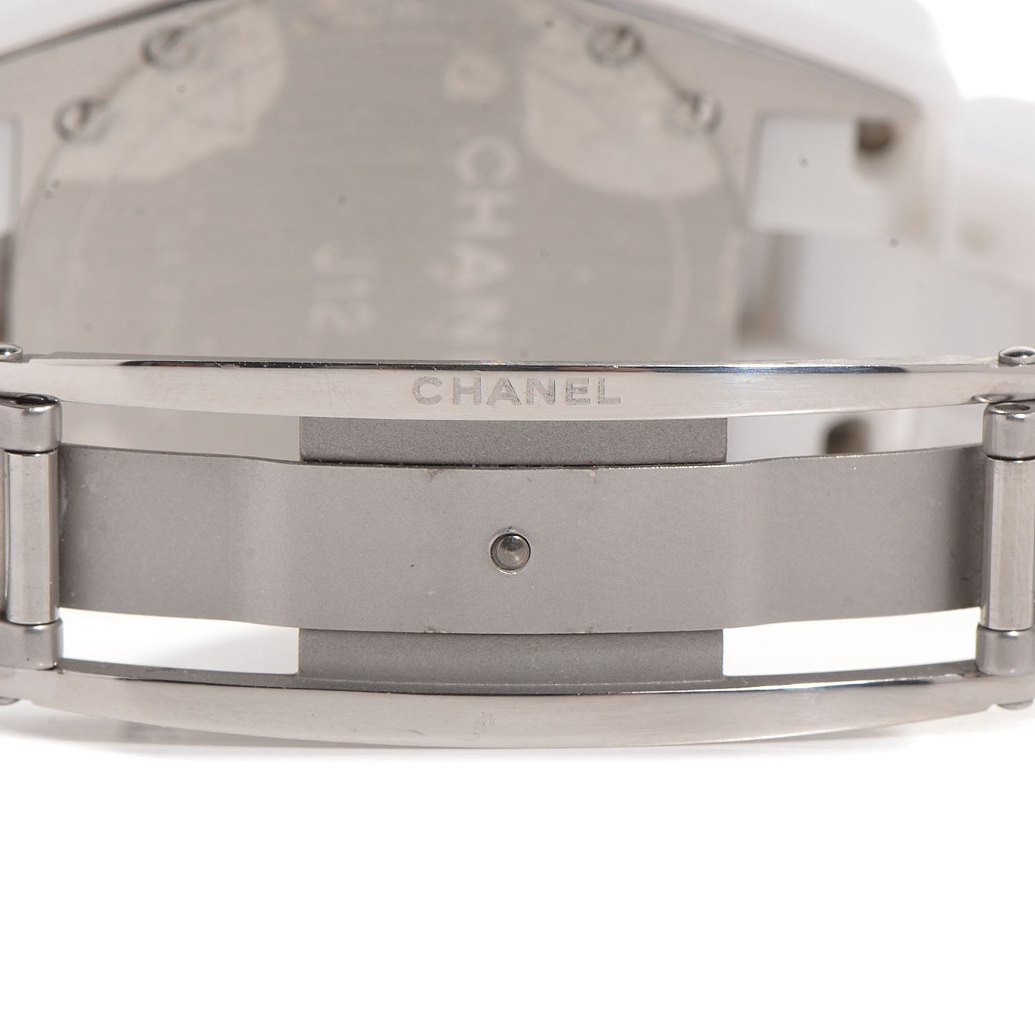 Chanel Stainless Steel Ceramic Diamond 33mm J12 Quartz Watch White 4 of 7