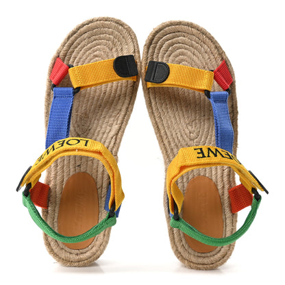Loewe Raffia Paula's Ibiza Strappy Espadrille Sandals 40 Multicolor 2 of 9