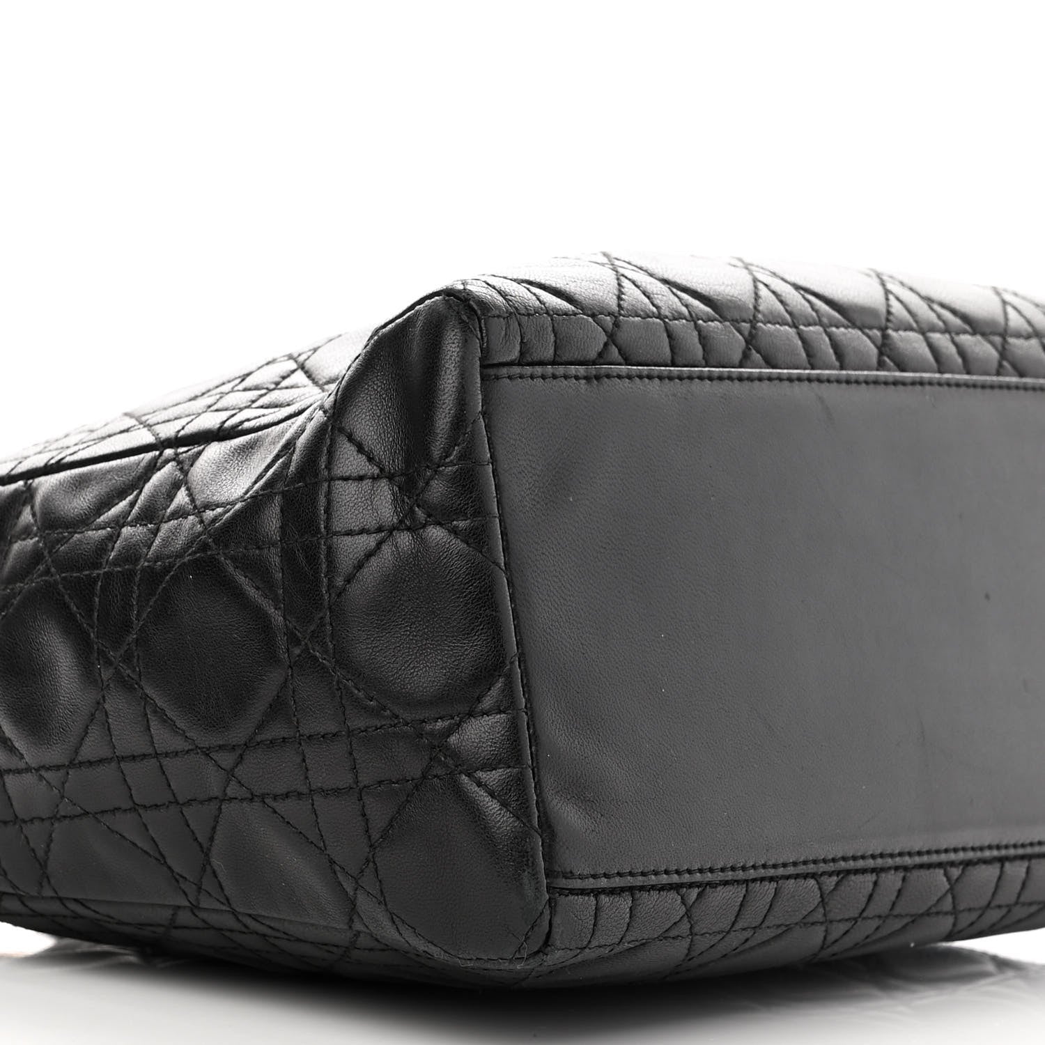 Christian Dior Lambskin Cannage Medium Lady Dior Black 9 of 11