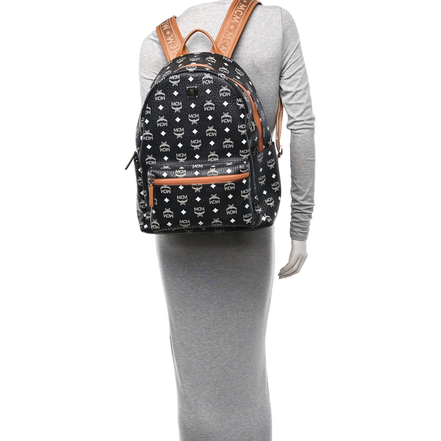 Visetos Medium Stark Backpack Black Cognac