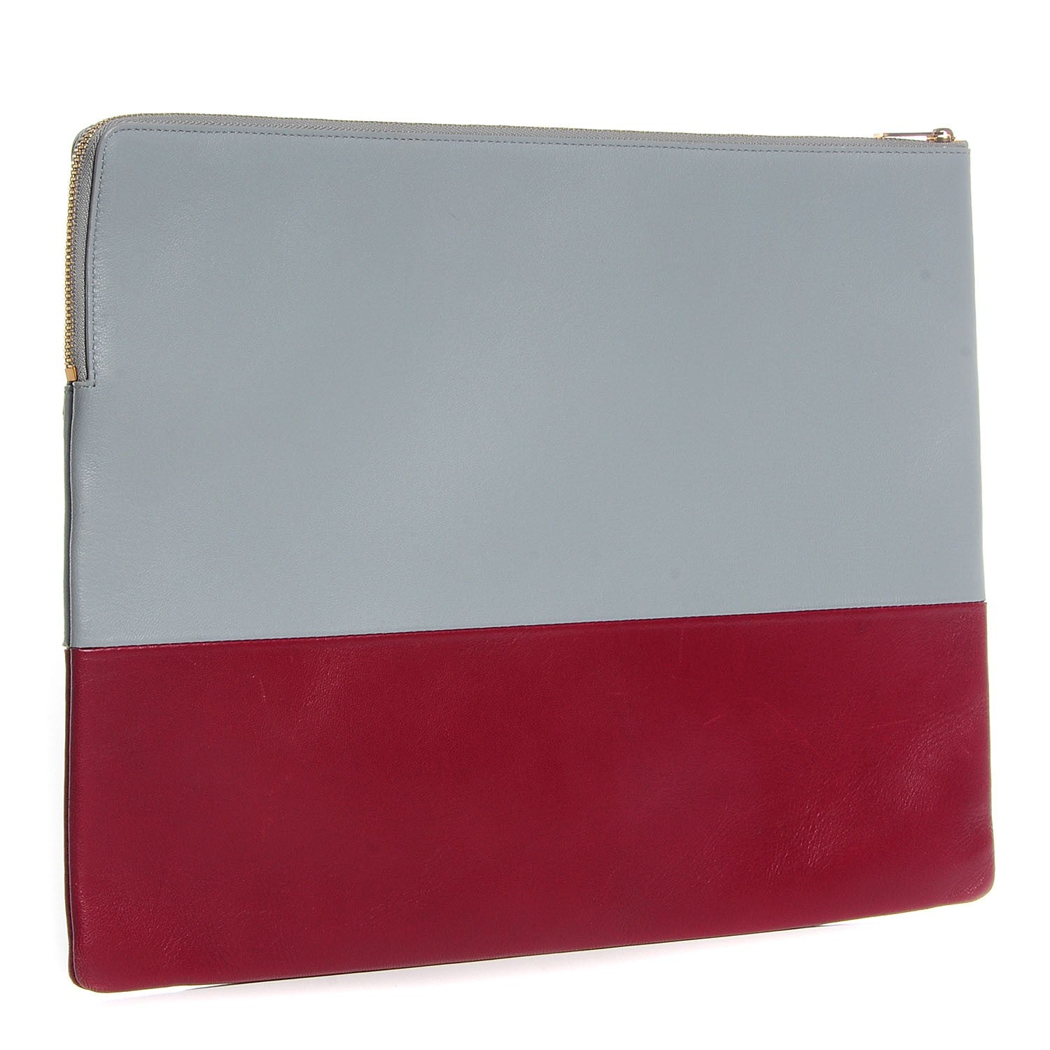 Celine Lambskin Bi-Color Computer Case Glacier Red 3 of 9