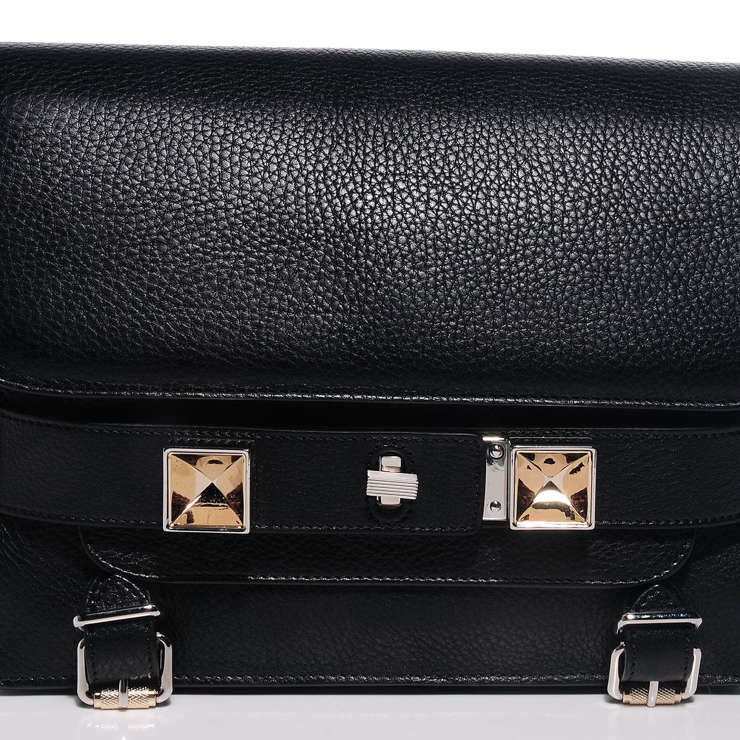 Textured Leather PS11 Classic Shoulder Bag Black