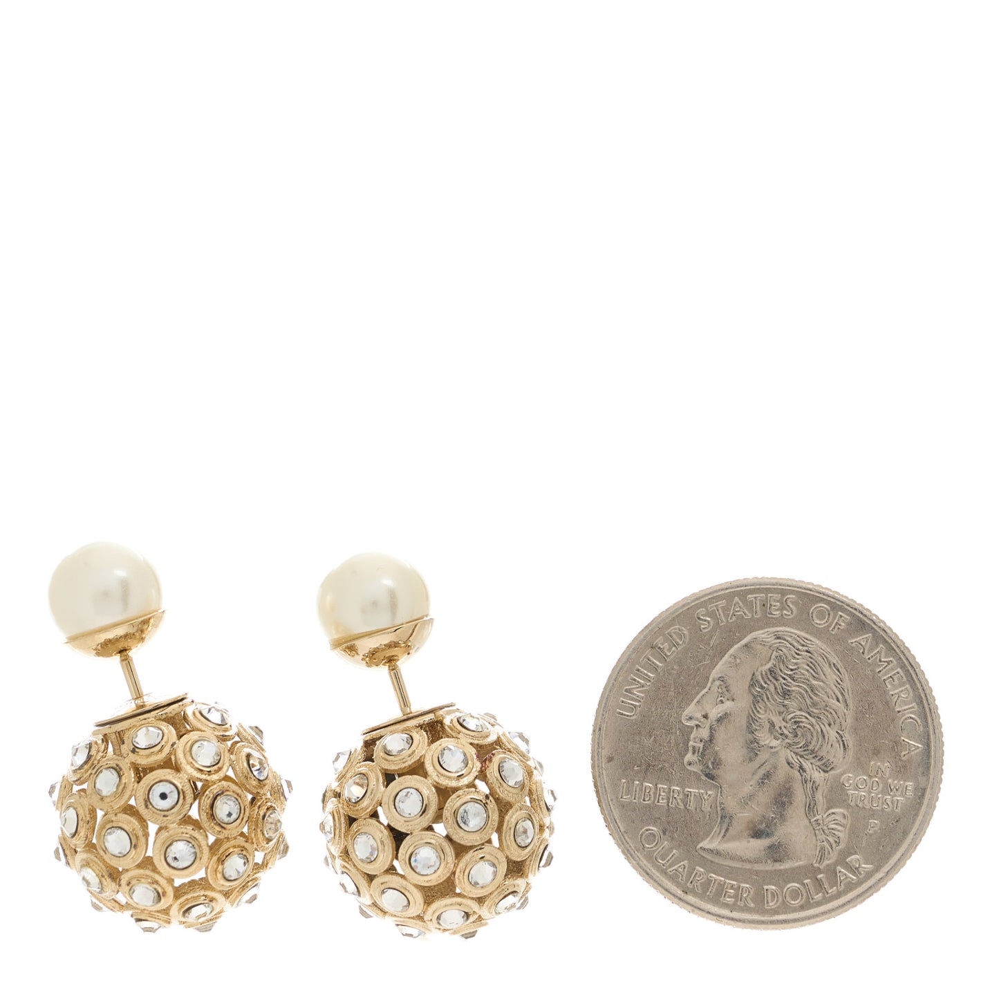 Pearl Crystal Mise En Dior Tribales Earrings Gold