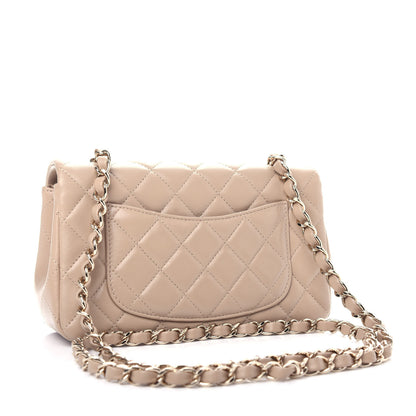 Chanel Lambskin Quilted Mini Rectangular Flap Dark Beige 2 of 10