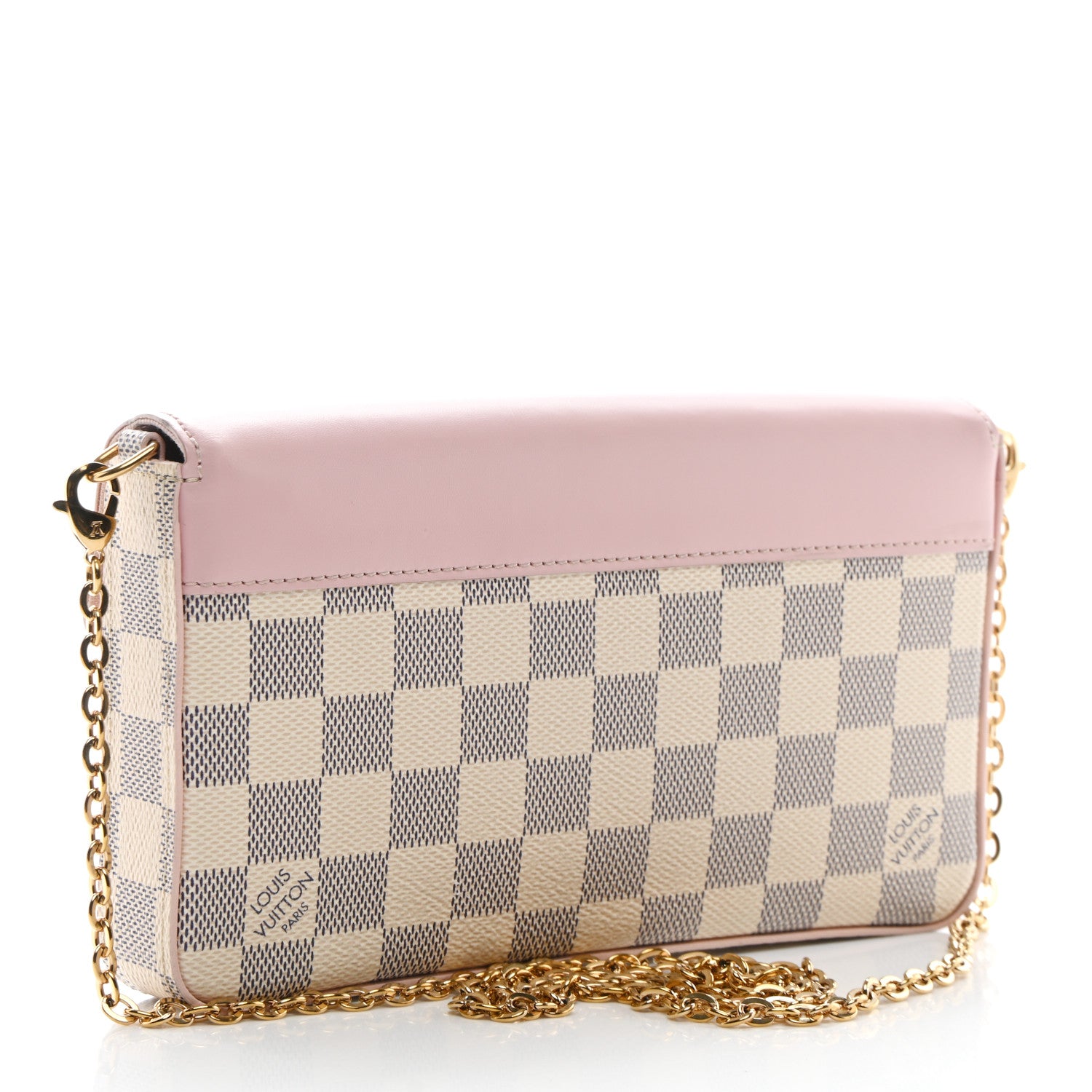 Louis Vuitton Damier Azur Calfskin Pochette Felicie Eau De Rose 3 of 10