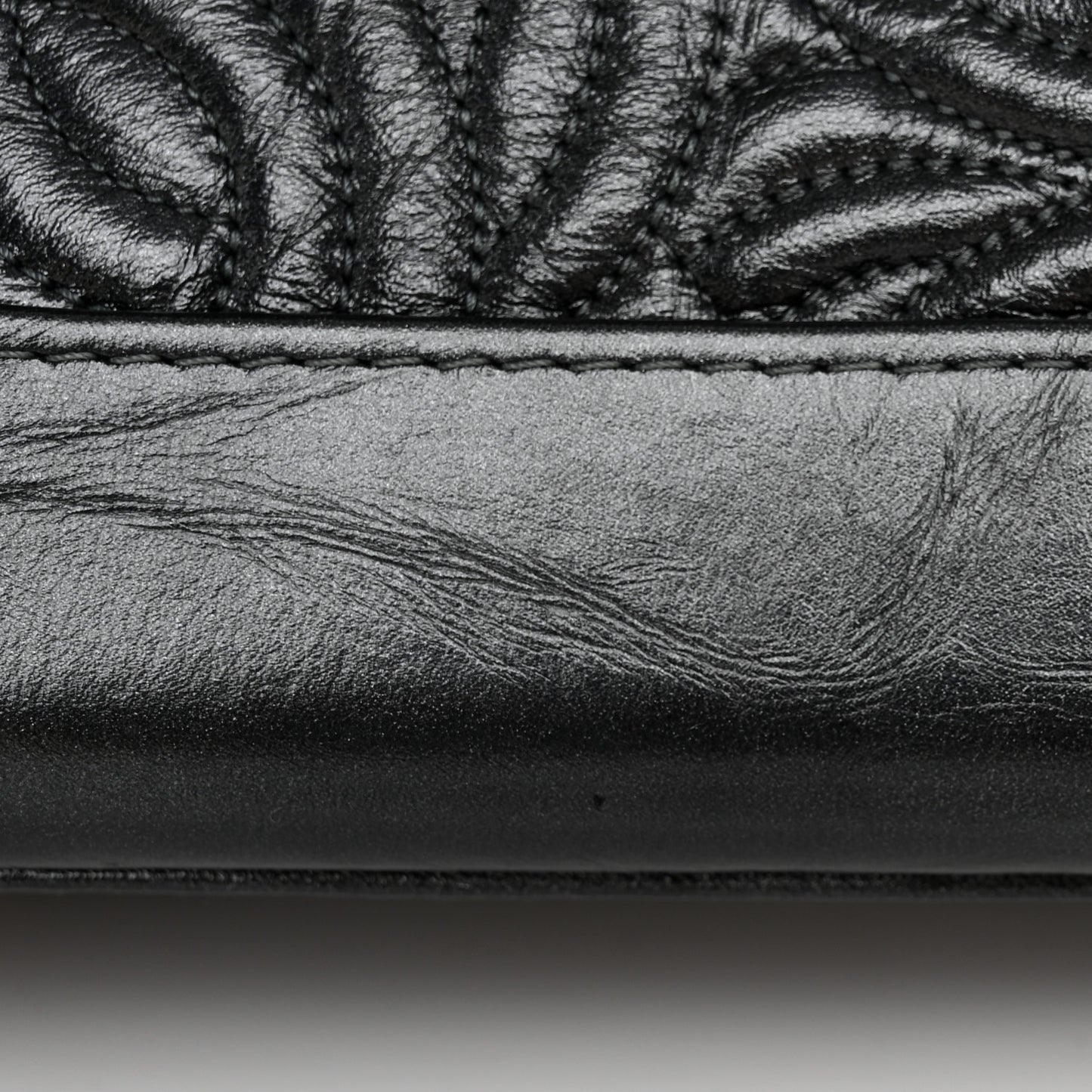 Aged Calfskin CC Quilted Small Gabrielle Hobo Black