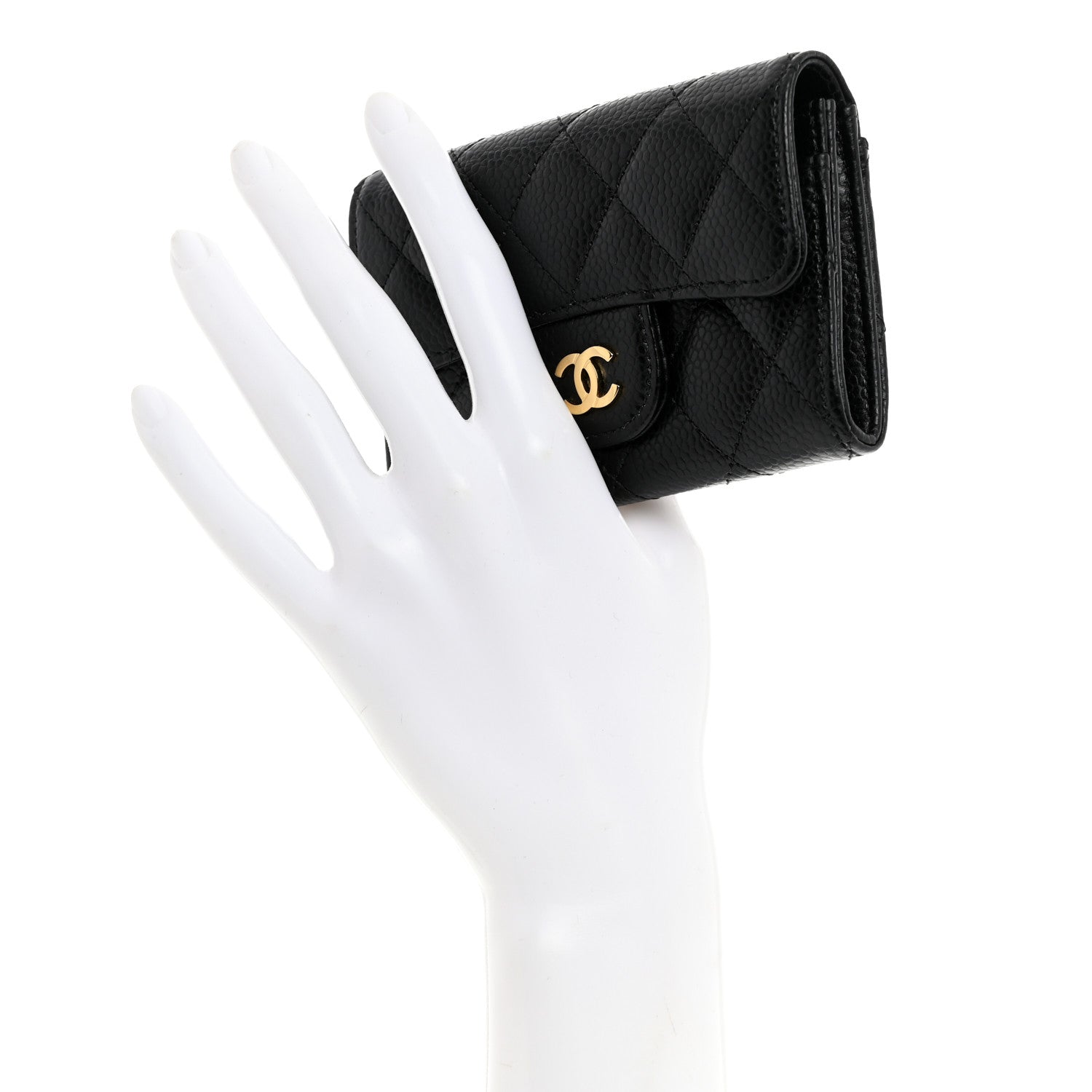 Chanel Caviar Quilted Flap Card Holder Wallet Black 3 of 18