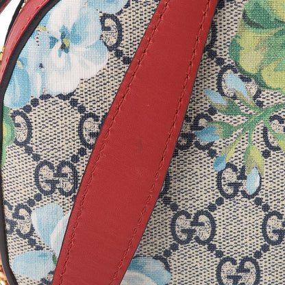 Gucci GG Supreme Monogram Blooms Mini Chain Shoulder Bag Beige Blue Navy Hibiscus Red 9 of 10
