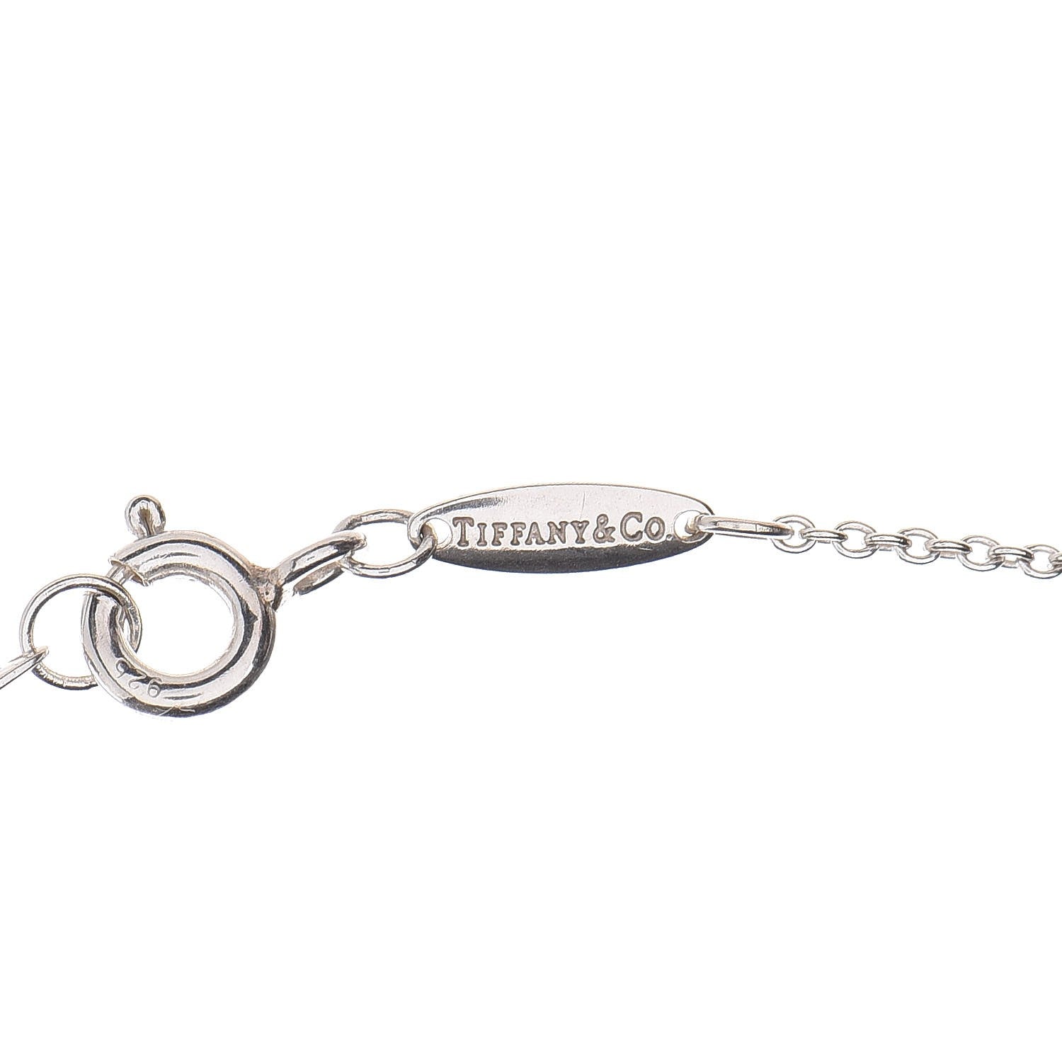 Tiffany Sterling Silver Diamond .07ct Elsa Peretti Pear Shape Diamonds by the Yard Pear-Shaped Pendant Necklace 7 of 9
