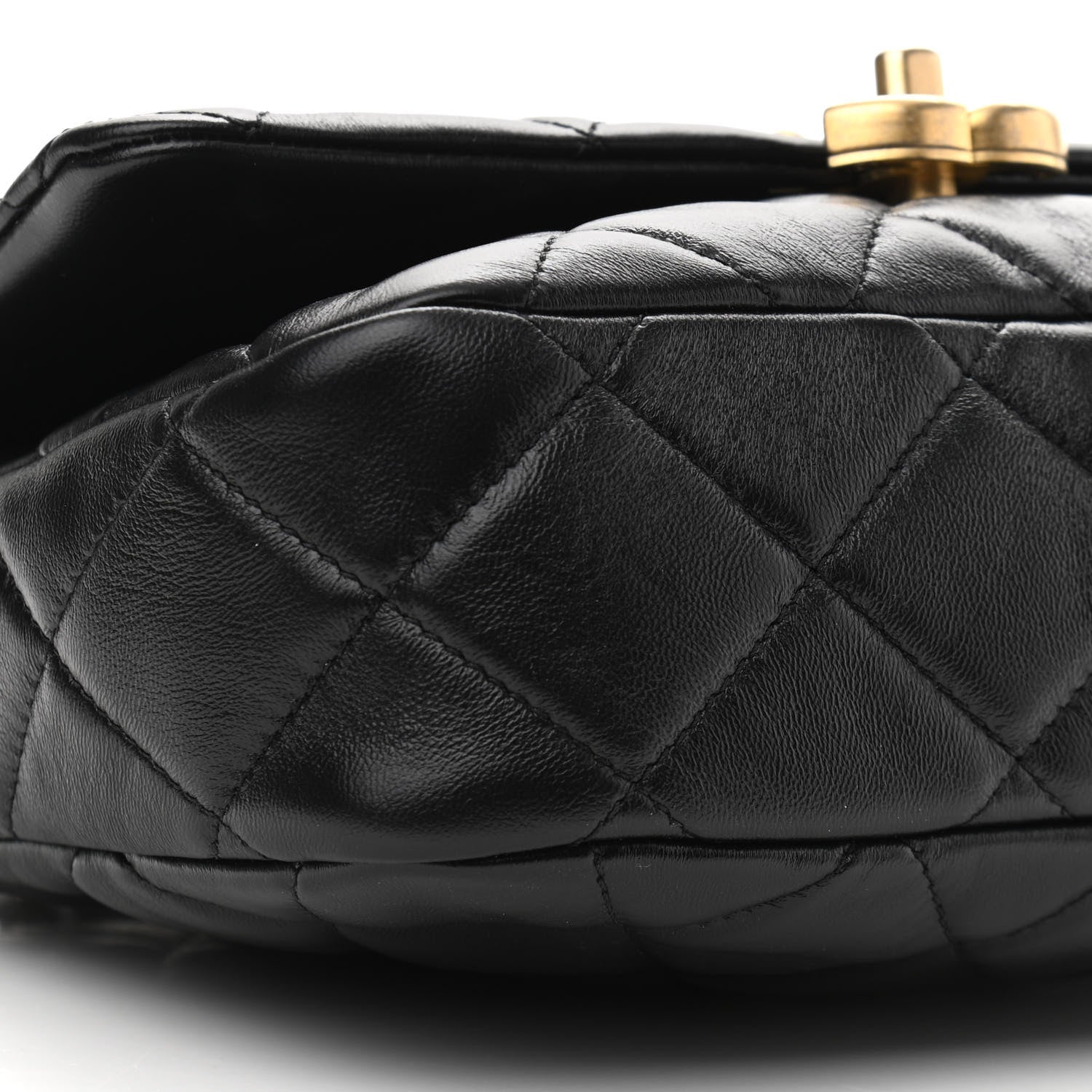 Chanel Lambskin Quilted Small Lacquered Chain Flap Black 9 of 11