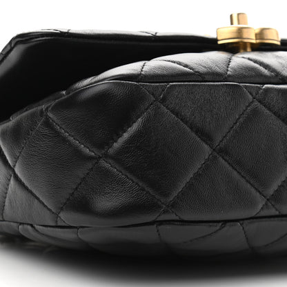 Chanel Lambskin Quilted Small Lacquered Chain Flap Black 9 of 11